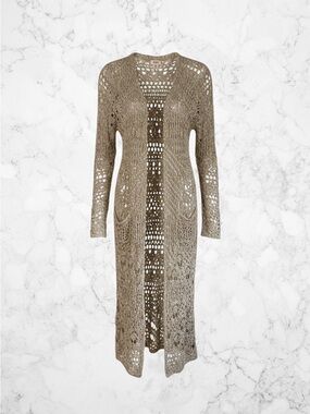 Mossimo Supply Co. Beige Open Knit Long Cardigan